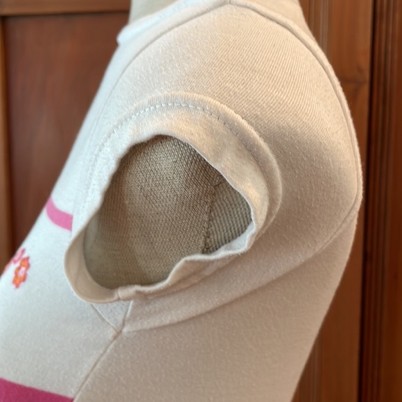 Y2K Limited Too white pink orange floral top flower cap sleeves girls size 6 / 7 - Picture 6 of 9